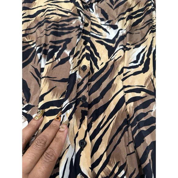 Vintage Francesca of Damon for Starington Saks Silk Animal Print Dress - Size 12 - Picture 9 of 13